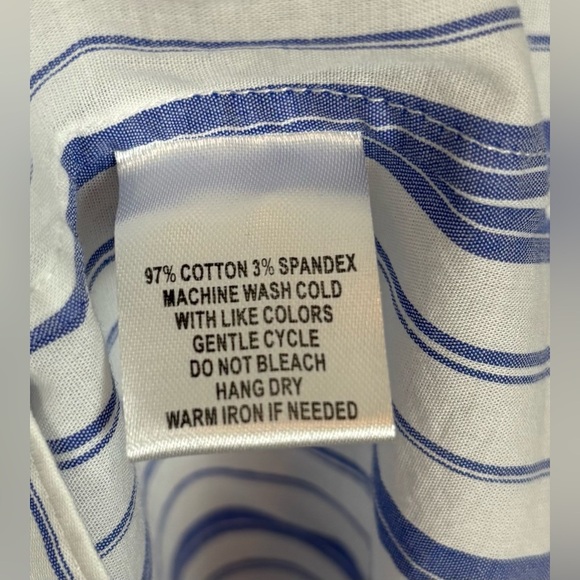 NEW Untuckit Pinot Perse Shirt 16 Striped Blue White Long Sleeve Button Up 0970 - Picture 6 of 8